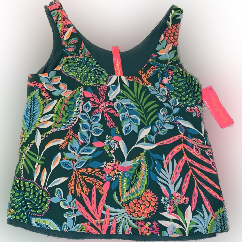 Lilly Pulitzer Florin sleeveless top multi sunshine jungle women’s size L
